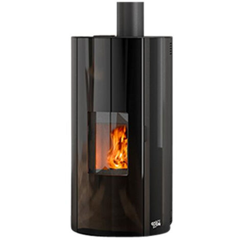 Godin – Poêle à granulés 9000 W – Efficacité 91,8% – Étanche et compatible VMC double flux – Acier noir – Sortie concentrique Ø 125/80 mm – 490329NOIR