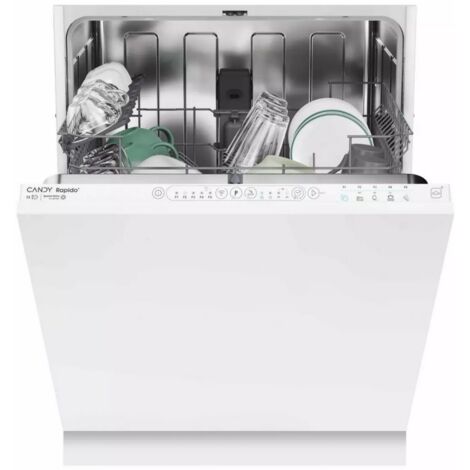 Candy – Lave-vaisselle tout intégrable 60 cm – 13 couverts – Classe E – 5 programmes de lavage – Technologie de convertisseur – Départ différé 9h - CIP3E7LOW