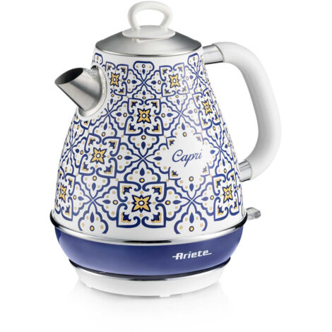 Bouilloire électrique 1,7L 2200W – Acier inoxydable – Couleur édition spéciale Capri – Arrêt automatique et filtre amovible – Ariete
