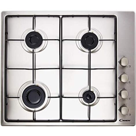 Candy Idea CHW6LX Plaque de cuisson encastrable 60 cm Gaz 4 feux Inox