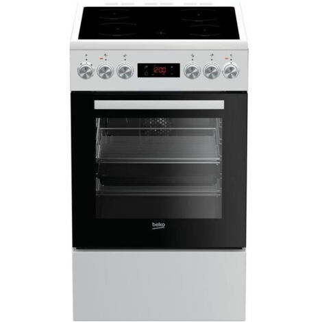 Beko – Cuisinière vitrocéramique 60L 4 foyers électriques – Nettoyage par catalyse – Classe A – FSE57302GWC (1/5)