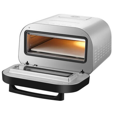 Kitchenchef – Four à pizza électronique 1700W – Température 80 à 400°C – Minuterie digitale 60 min – Pierre à cuire 32 cm – Cuisson rapide 2 min