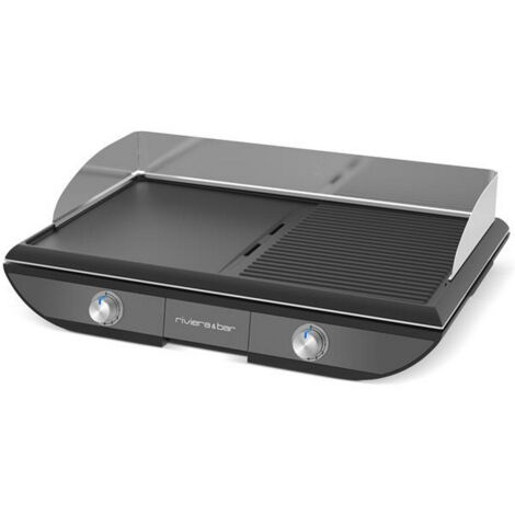 Plancha électrique 2300W 50x30cm – 2 zones de chauffe réglables – Plaques antiadhésives – QPL570 – Riviera & Bar