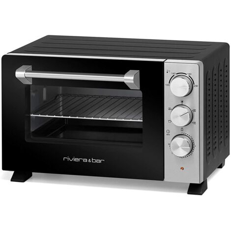 Mini four grill 21L – Acier inoxydable – Puissance 1380W – 2 panneaux de verre – QFR210 – Riviera & Bar