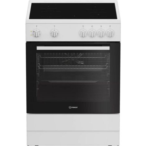 Indesit – Cuisinière vitrocéramique 72l 4 feux blanc – Classe A – Nettoyage par catalyse – Convection naturelle – Préchauffage rapide (1/4)