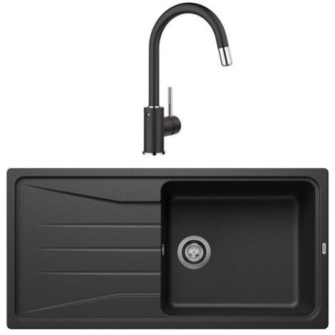 Pack évier + mitigeur SONA XL 6S NOIR+ MIDA-S NOIR MAT BLANCO - 527913 (1/3)