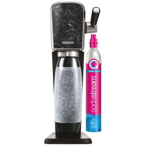 Machine à soda noir marbré – ARTMARBRE – Écologique manuelle – Bouteille Tritan 1L – Cylindre Quick Connect – Acier inoxydable – Sodastream