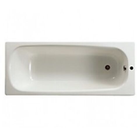 Roca – Baignoire simple 140x70 en acier émaillé 1.5mm – Fond lisse ou anti-dérapant – Pieds métal à visser