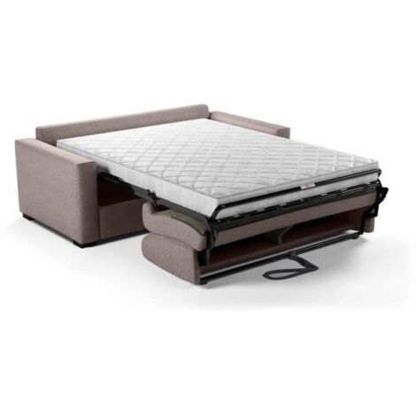 Canapé convertible express – Tissu beige – Matelas 14 cm – Dimensions 190 x 100 x 87 cm – Ouverture rapide pour usage quotidien