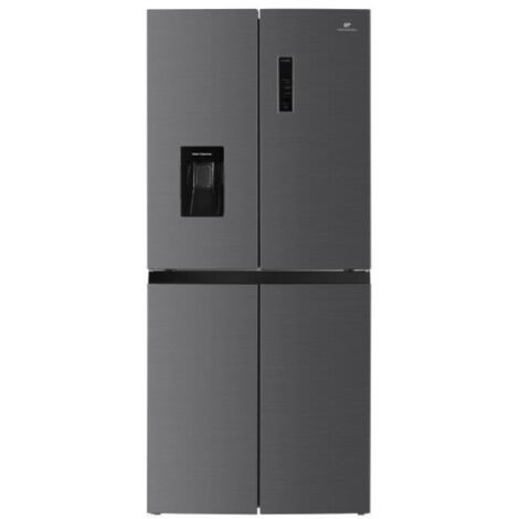 Continental Edison – Réfrigérateur 4 portes 464L – Total No Frost – L79 cm x H180 cm – Inox – Classe D – Contrôle électronique et éclairage LED