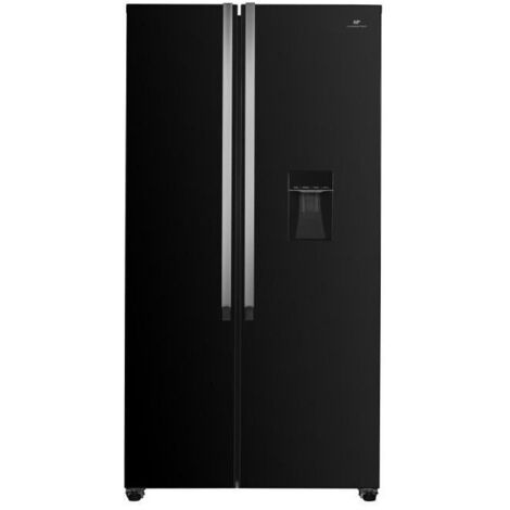 Continental Edison – Réfrigérateur américain 2 portes 529L – Total No Frost – Moteur inverter 39 dB – L90 cm x H177 cm – Classe D – Noir