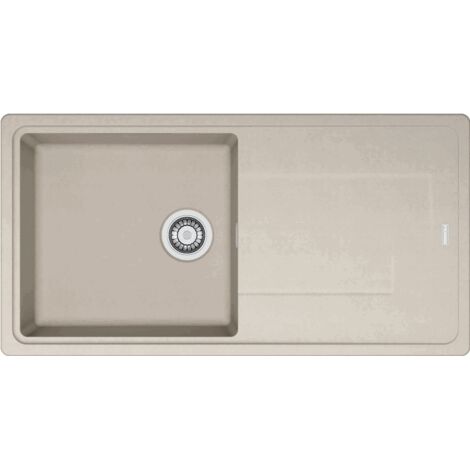 Franke – Évier 1 bac Tectonite beige 970 x 500 mm – Sous-meuble 60 cm – Vidage manuel – Résistant aux chocs et températures jusqu'à 300°C (1/3)