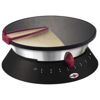 Krampouz – Crêpière professionnelle 33 cm – Thermostat réglable – Revêtement anti-adhésif – Indicateur de chaleur – 1250 W