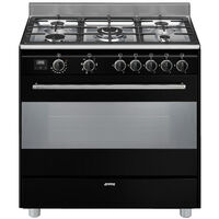 Smeg – Cuisinière gaz 5 foyers – Largeur 90 cm – Four électrique 115 L – Nettoyage vapeur – Classe A – Puissance 11400 W
