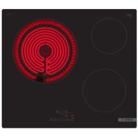 Bosch – Plaque vitrocéramique 3 foyers 60 cm – Puissance 5700 W – Verre-céramique – PKK611BB8E