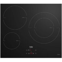 Beko – Plaque induction 3 foyers 60 cm – Verre noir – Puissance 7200 W – Commande tactile – Sécurité enfant – Fonction Boost