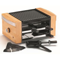 Appareil à raclette 4 personnes 750W – Métal et bois – Pieds antidérapants – Lumière d'indication – KCWOODLUX4 – Kitchen Chef