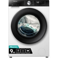 Hisense – Machine à laver Charge avant 9 kg 1400 tr/min WF3S9043BW3 – Technologie Pure Jet Wash – Fonction Vapeur – 15 programmes de lavage
