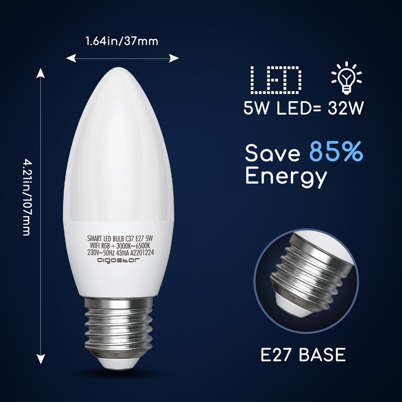 Ampoule LED à intensité variable A60 E27/5W/230V 2700-6500K Wi-Fi