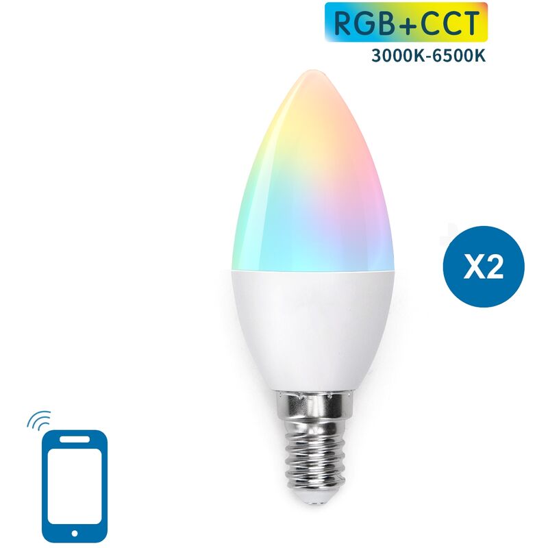 Ampoule LED RGB à intensité variable P45 E14/4,8W/230V 3000K + télécommande