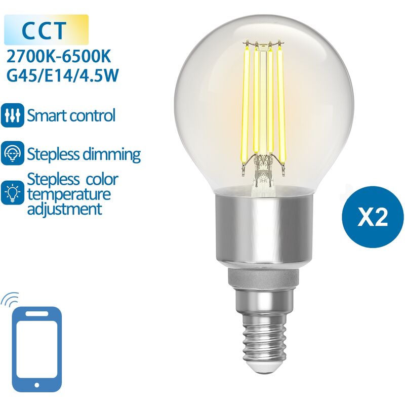 Ampoule G45 Dimmable-Variable LED / Culot E27 / ø 45 mm / Opaque