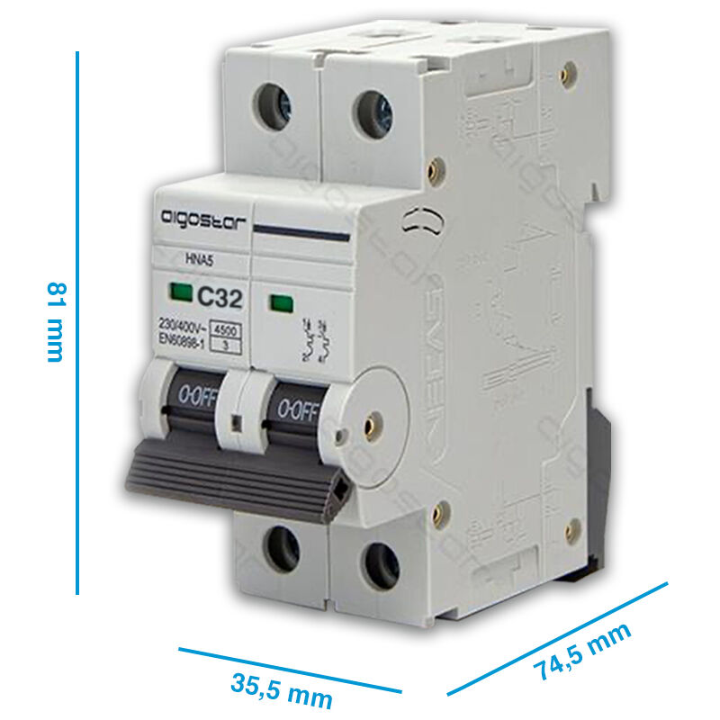 DEWIN Disjoncteur, interrupteur d'isolateur CC, disjoncteur 500 V 10-16 A,  montage sur rail DIN