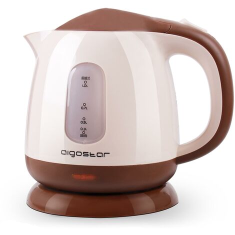 MINI ELECTRIC PLASTIC BULK KETTLE 1 LITRE AVEC FILTRE 1100 W AIGOSTAR Beige BROWN