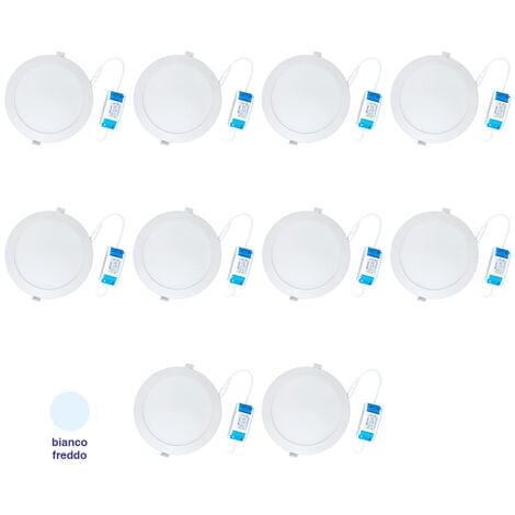 5 spot led encastrable extra plat dimmable orientable salle de bain ip44  blanc neutre 4000k - Conforama