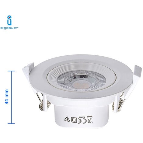 Ampoule électrique EDM Spot LED encastrable - 5W - 380lm - 3200K - Cadre  blanc - 31656