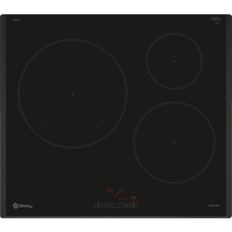 Placa de Inducción 60cm 3 Zonas Fuego 28cm BALAY 3EB965LR   Negr (1/7)