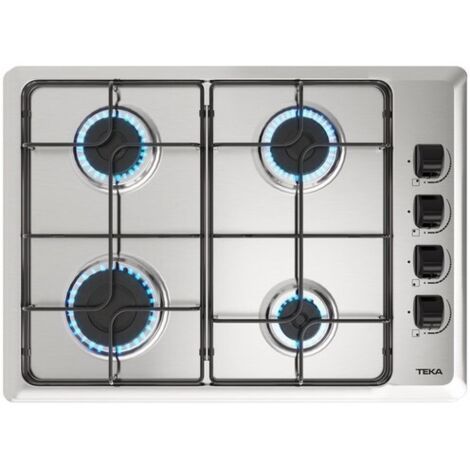 Teka HLX 540 KLN IX NAT - Encimera De Gas 4 Zonas Coccion Ancho 60 Cm