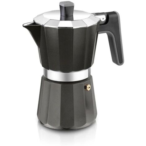 Cafetera Italiana BRA Perfecta Black 6 Tazas Aluminio Negro Mate