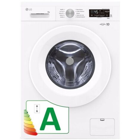 Lavadora LG F4X1008NWH de 8Kg Clase A y 1400Rpm   Blanco, Steam,