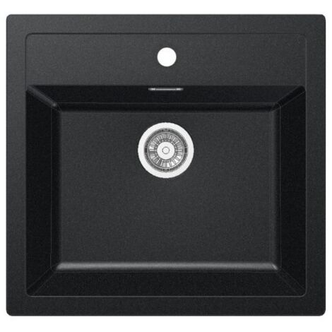 Mepamsa CUBO 56.53 NEGRO FREG - Fregadero De Cocina Sintetico 60 Cm 1 Cubeta 0 Escurridores (1/2)