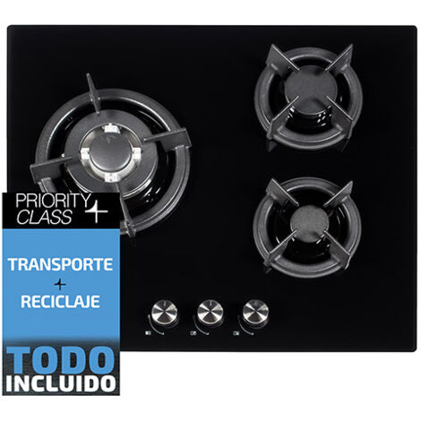 Sauber SECGN06 - Encimera De Gas 3 Zonas Coccion Ancho 60 Cm