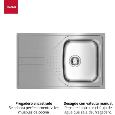 Teka UNIVERSE 45 T-XP 1C 1E I - Fregadero De Cocina Acero 43 Cm 1 Cubeta 1 Escurridor (1/5)