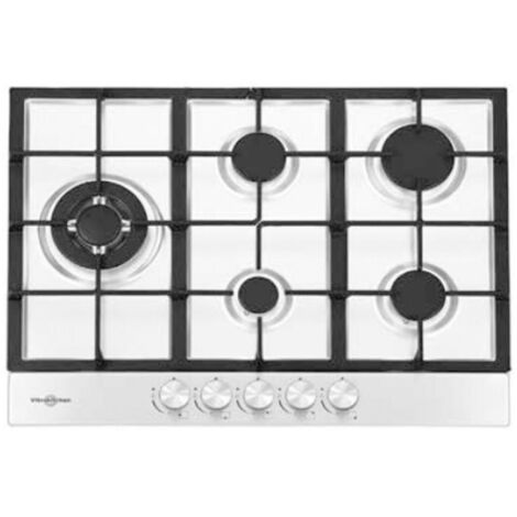 Vitrokitchen EN73IN - Encimera De Gas 5 Zonas Coccion Ancho 70 Cm inox