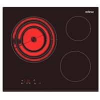 Edesa EVT-6328 B /A - Vitroceramica Independiente Radiantes 3 Zonas Coccion Ancho 60 Cm
