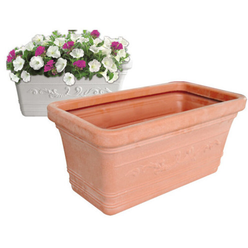 Vaso tondo 50×38 in resina Prestige bianco da esterno - Nuova Plastica Adriatica