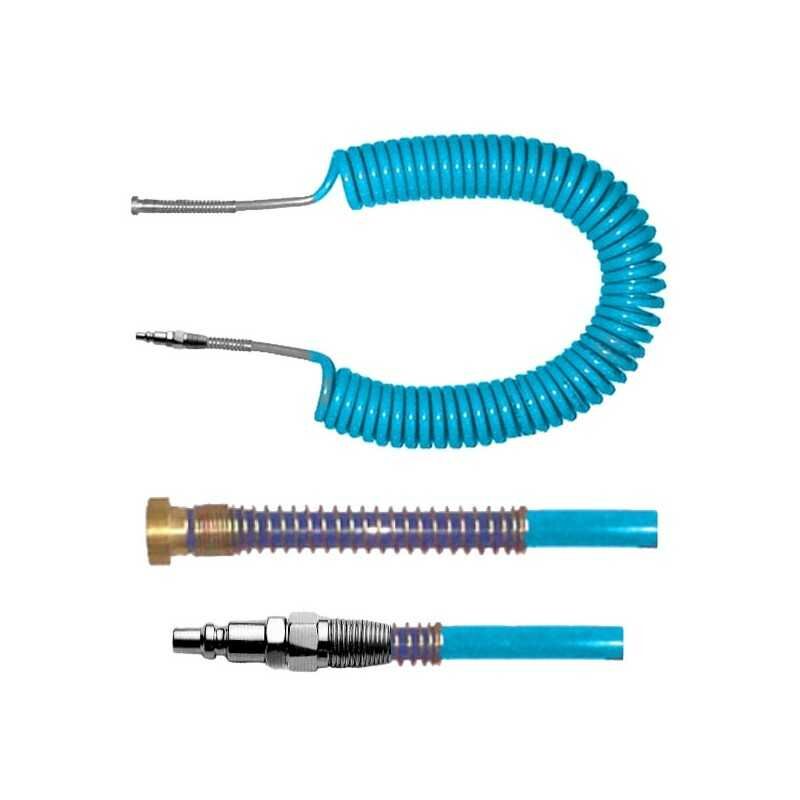 Stanley Tuyau Spiralé 5m Pour Compresseur - Raccords Baïonnette 10 Bar Polyéthylène Noir