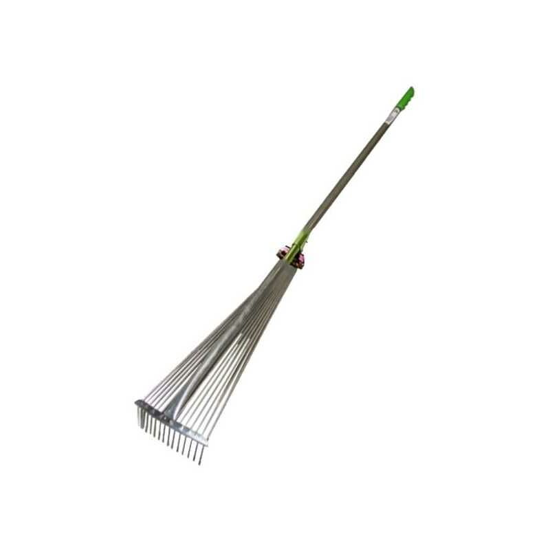 Râteau Balai Jardin En Acier Fixe 22 Dents – 40x35 Cm – Parfait Feuilles, Herbe, Cailloux & Terre