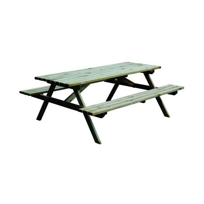 Table avec bancs en bois
