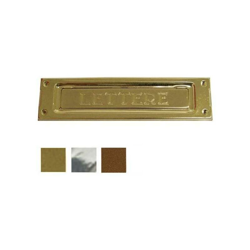 Plaque Aux Lettres Victorienne Chrome 10" X 4" - Lourde, à Ressort - Laiton Poli - Pour Porte