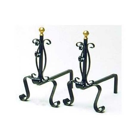 Grands chenets anciens / chiens de feu - En vente sur