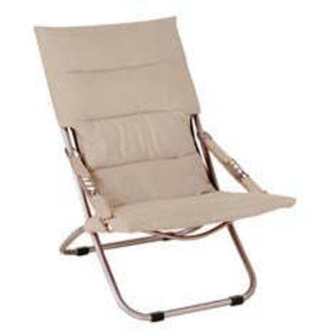 Fauteuil pliant en acier écru - cm.50x94x63h.