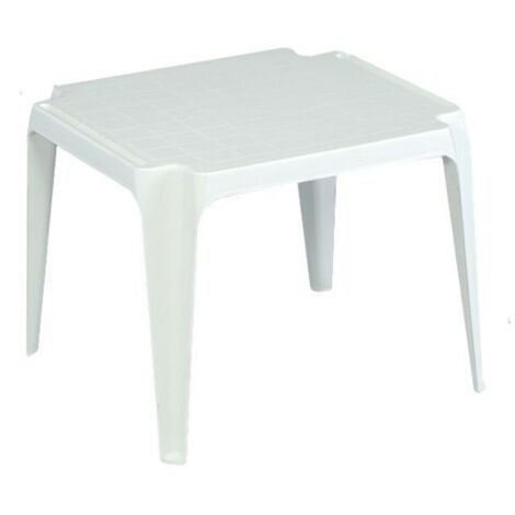 Progarden – Table en résine blanche 55x50 cm – 100% recyclable – Résistante aux agents atmosphériques – Empilable pour rangement facile