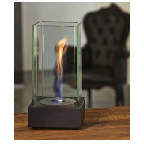 Bio-cheminée de table Aosta noire 0,8 kW – 4 vitres de protection, brûleur 0,4 L – Tecno Air System (1/5)