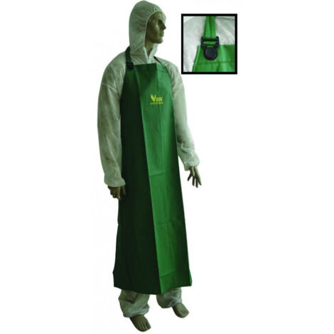 Tablier de jardin Vigor, en PVC lourd vert, 90x130 cm