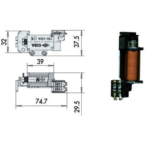 Bobine de serrure électrique V.12 07025-00-0 Cisa