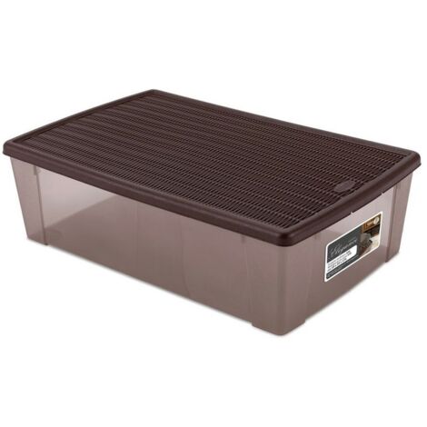 Boîte avec Couvercle Elegance Plastique Chocolat (38,5 x 17 x 59,5 cm) (1/2)